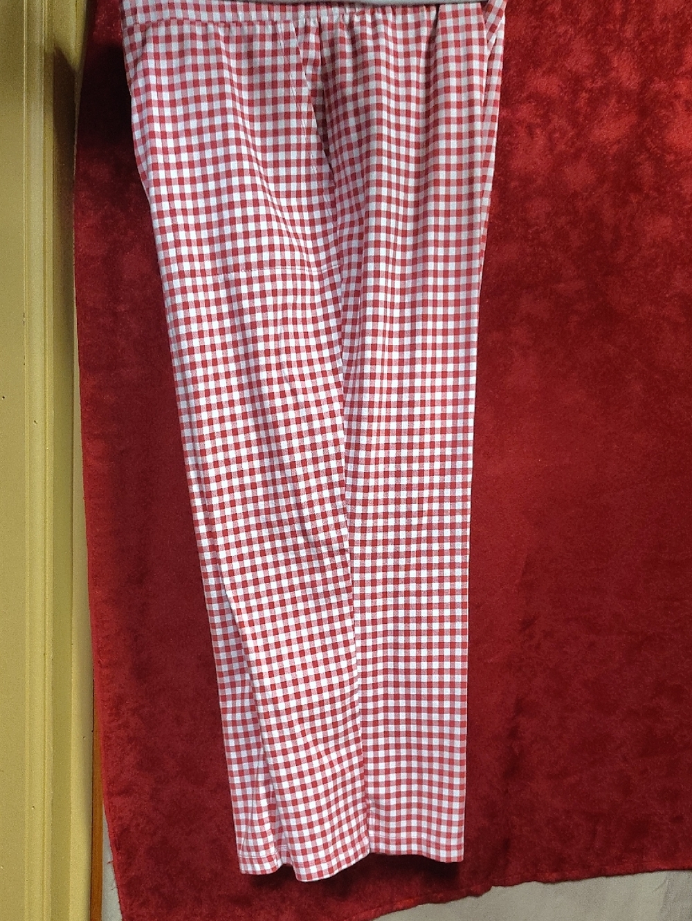 Susan Graver Red and White Gingham Dress Pants